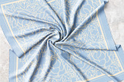 Sky Blue Art Nouveau Silk Scarf, an Object Graphic by ilustrinna (Thumbnail 8 of 8)
