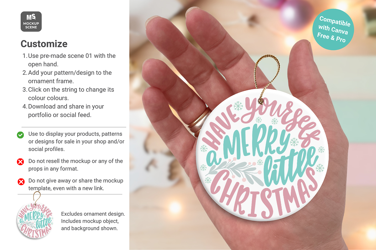 Round Ornament Canva Smart Mockup, a Mockup by Mockup Scene (Photo 6 of 11)