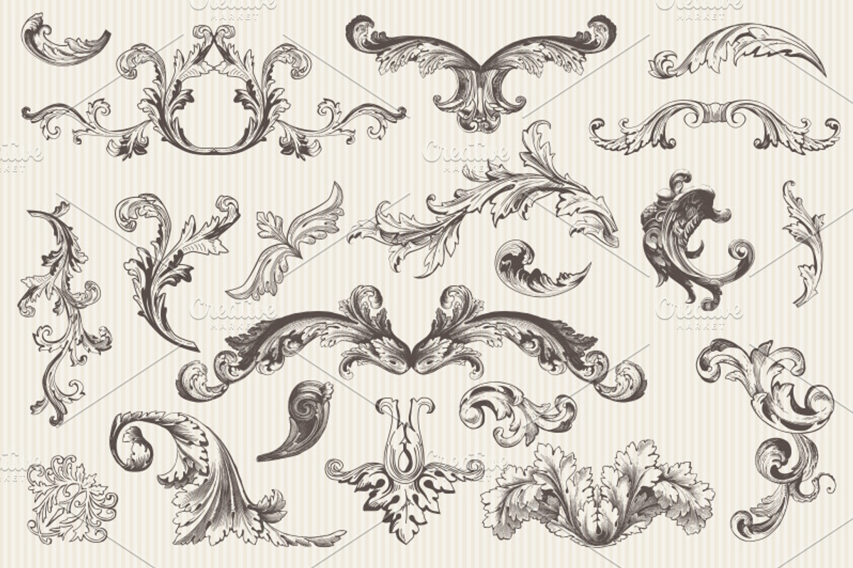 150 Vintage Vector Elements. Vol3., a Decorative Illustration by Anna Studio (Photo 3 of 5)