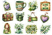 Boho Olive Green Mother's Day, an Illustration by Dream Creation (Thumbnail 3 of 4)