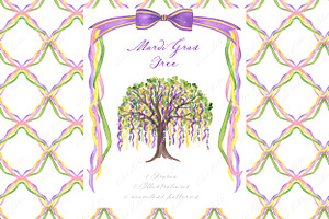 Mardi Gras Tree Clipart DIY, a Graphic by LABFcreations
