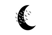 Flying Birds Moon SVG Bundle, an Illustration by yasushie (Thumbnail 2 of 31)