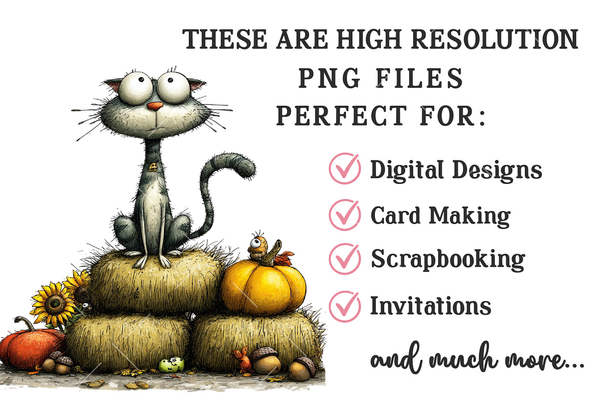Whimsical Cat Clipart Bundle, a Seasonal Illustration by OK Design (Photo 6 of 6)