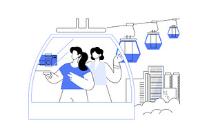 Cable car ride isolated cartoon, an Illustration by Visual Generation