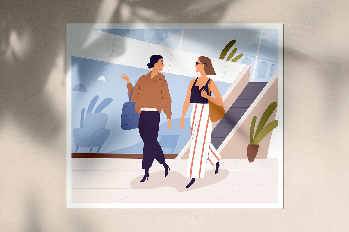 Women friends in shopping mall, a Person Illustration by Good Studio (Photo 3 of 3)