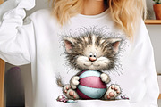 Whimsical summer cat clipart, an Illustration by SinaCreation (Thumbnail 2 of 8)