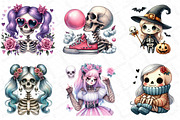 Cute Skeleton Girl PNG Clipart, an Illustration by DreamPrint404 (Thumbnail 3 of 6)