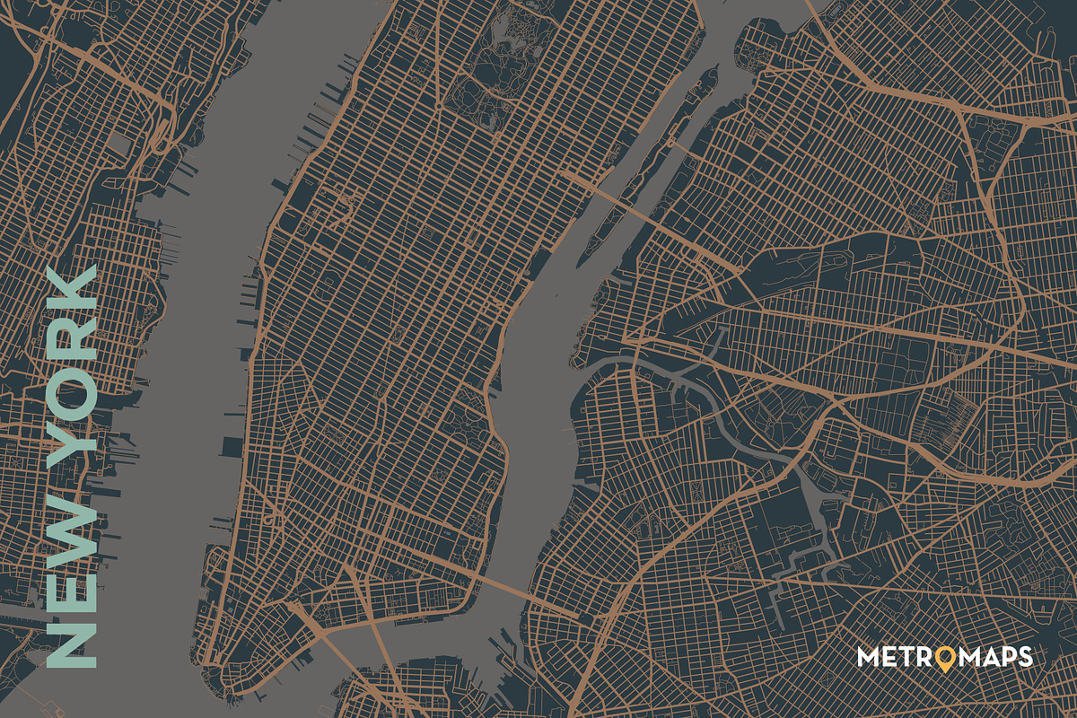 MAP SET - Blue/Bronze - 6 Maps, a Graphic by MetroMaps (Photo 5 of 7)