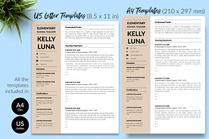 Teacher CV Design / Resume - Kelly