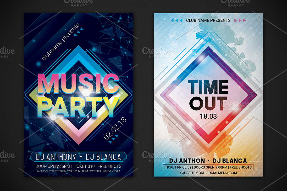 Minimal Flyers Templates, a Flyer Template by pixelworkz (Photo 1 of 3)