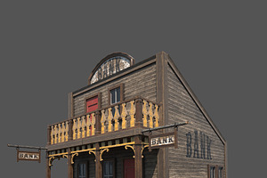 Western Bank Low Poly PBR