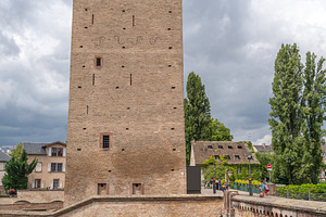 Ponts Couverts towers and canal in Strasbourg, France, an Architecture Photo by GoodGoods