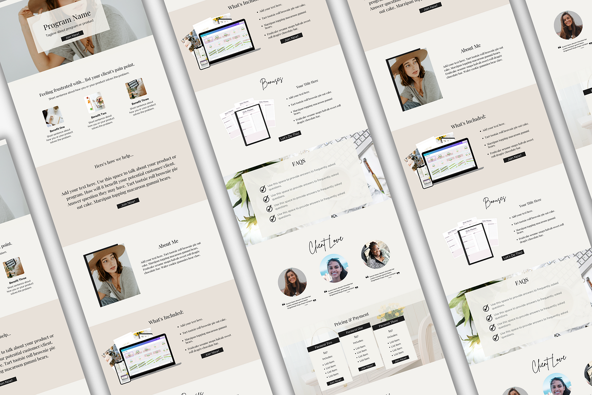 Sales Page Canva Template, a Landing Page Template by Joanna Lane Designs (Photo 2 of 4)
