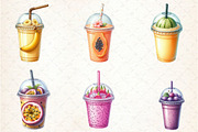 Watercolor Fruit Plastic Cup Clipart, an Illustration by Rose Art (Thumbnail 2 of 4)