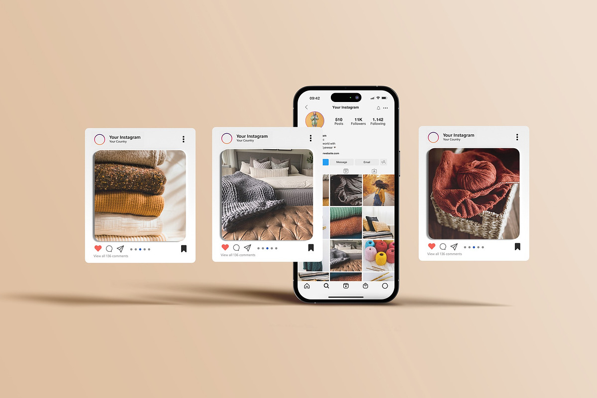 Instagram Post and Stories Mockup, a Device Mockup by Sweetdady (Photo 7 of 8)