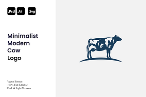 Minimalist Modern Cow Logo, a Branding & Logo Template by Luxury Logos