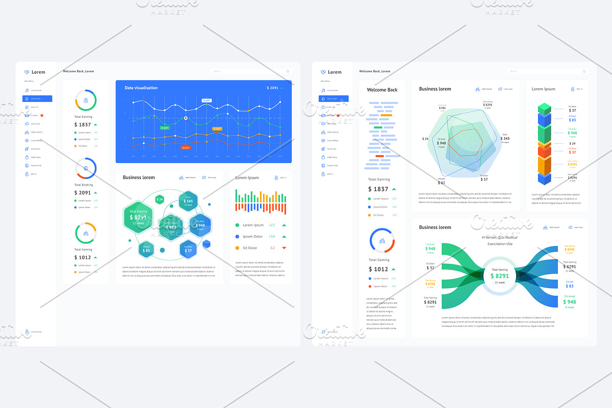 vector set of infographics, a Templates & Theme by fet
