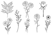 Floral tattoo stamps for procreate, a Brush Add-On by aivos (Thumbnail 3 of 9)