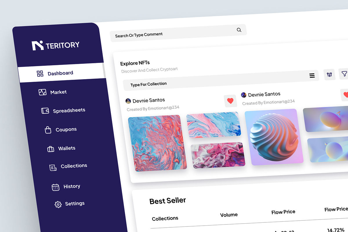 Teritory - NFT Admin Dashboard, an UI Kit Template by Annora Studio (Photo 2 of 6)
