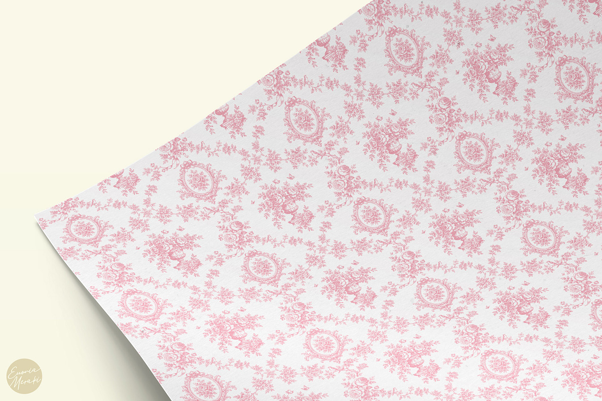 Toile de Jouy 01 Blue Floral Pattern, a Pattern Graphic by Euonia Meraki (Photo 6 of 20)