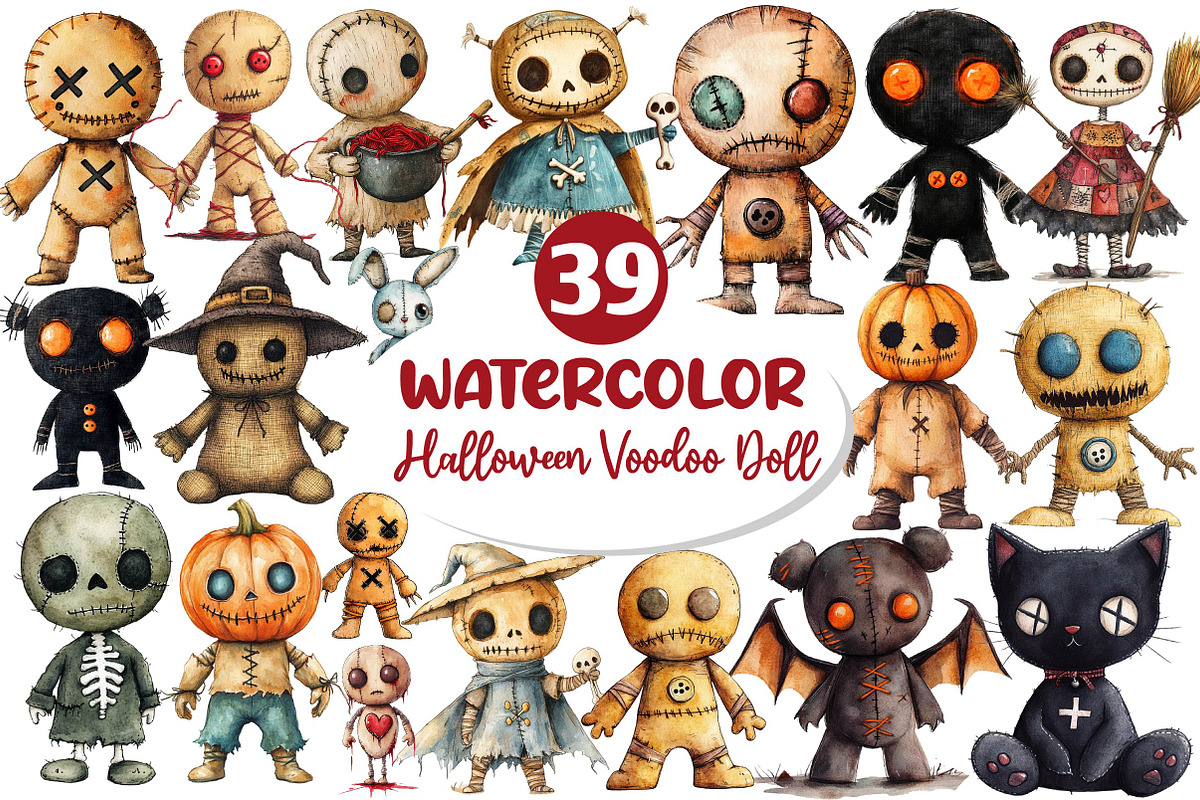 Halloween Voodoo Doll Clipart, an Illustration by Dream Creation (Photo 1 of 7)