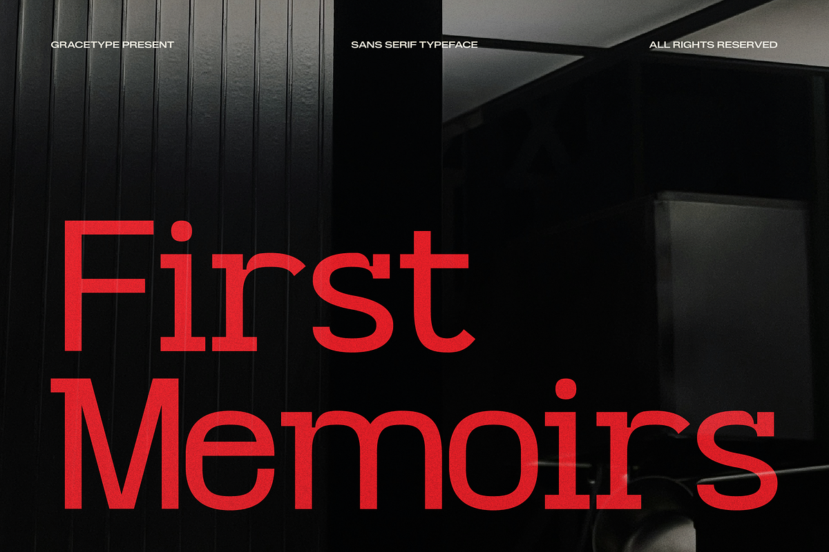 First Memoirs | Sans Serif Typeface, a Sans Serif Font by gracetype_studio (Photo 1 of 12)