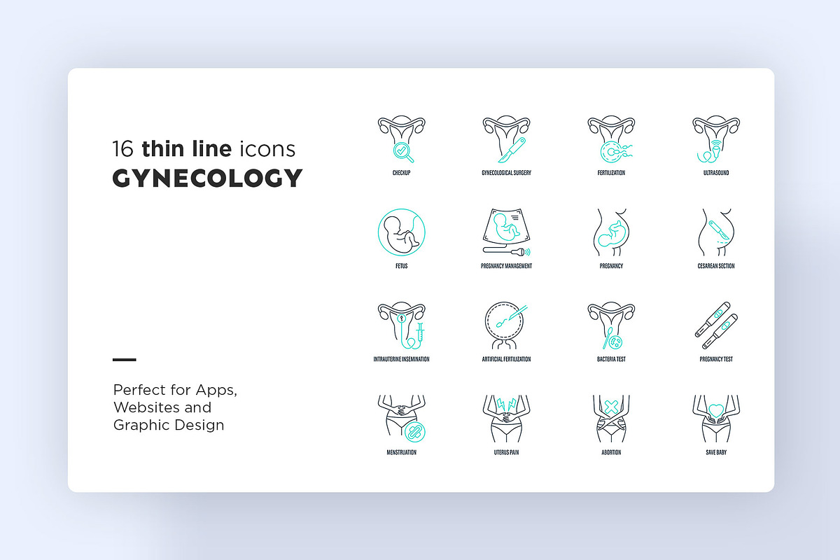 Gynecology | 32 Icons Set Hand Drawn, an Outline Icon by Marina Silence (Photo 3 of 18)
