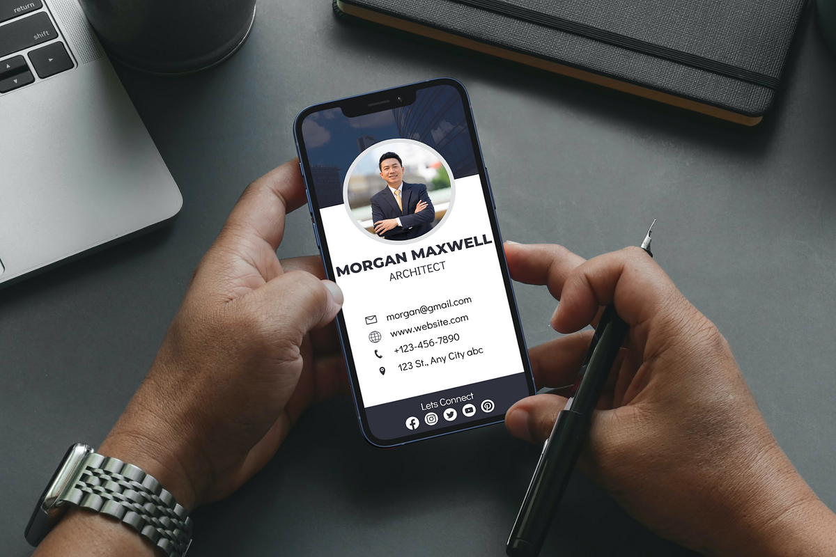 Digital Business Card Canva, a Business Card Template by Visual Designs (Photo 3 of 3)