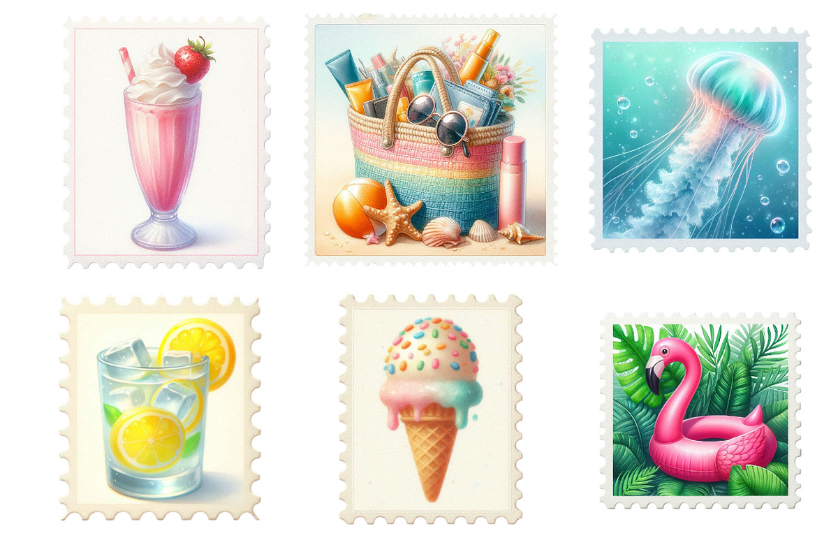 Summer Postage Stamp, an Illustration by Designking (Photo 2 of 4)