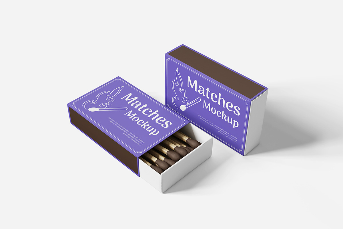 Matches Mockup PSD, an Advertising Mockup by Indah (Photo 3 of 6)
