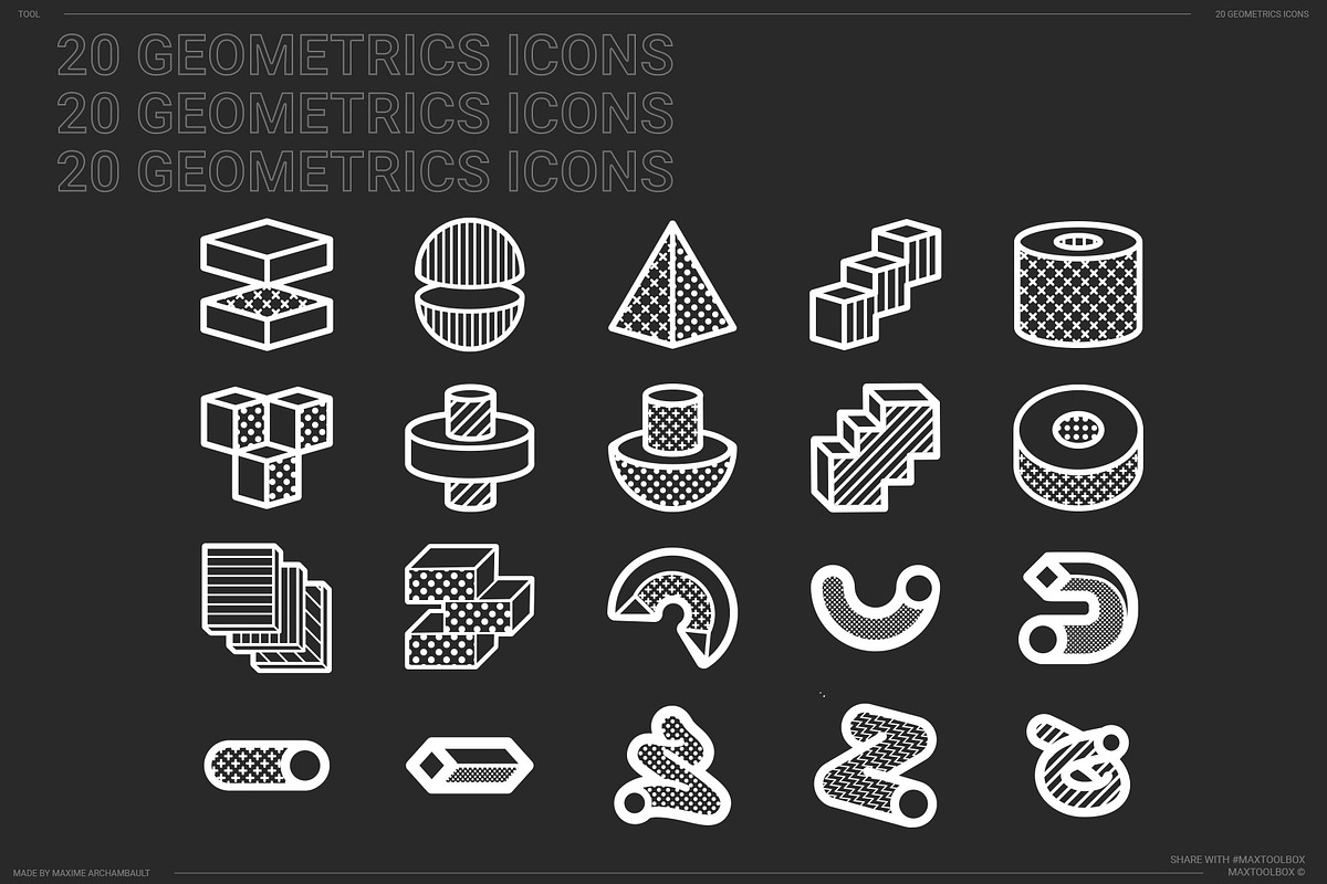 20 GEOMETRICS ICONS, an Icon by MAX TOOLBOX (Photo 2 of 3)