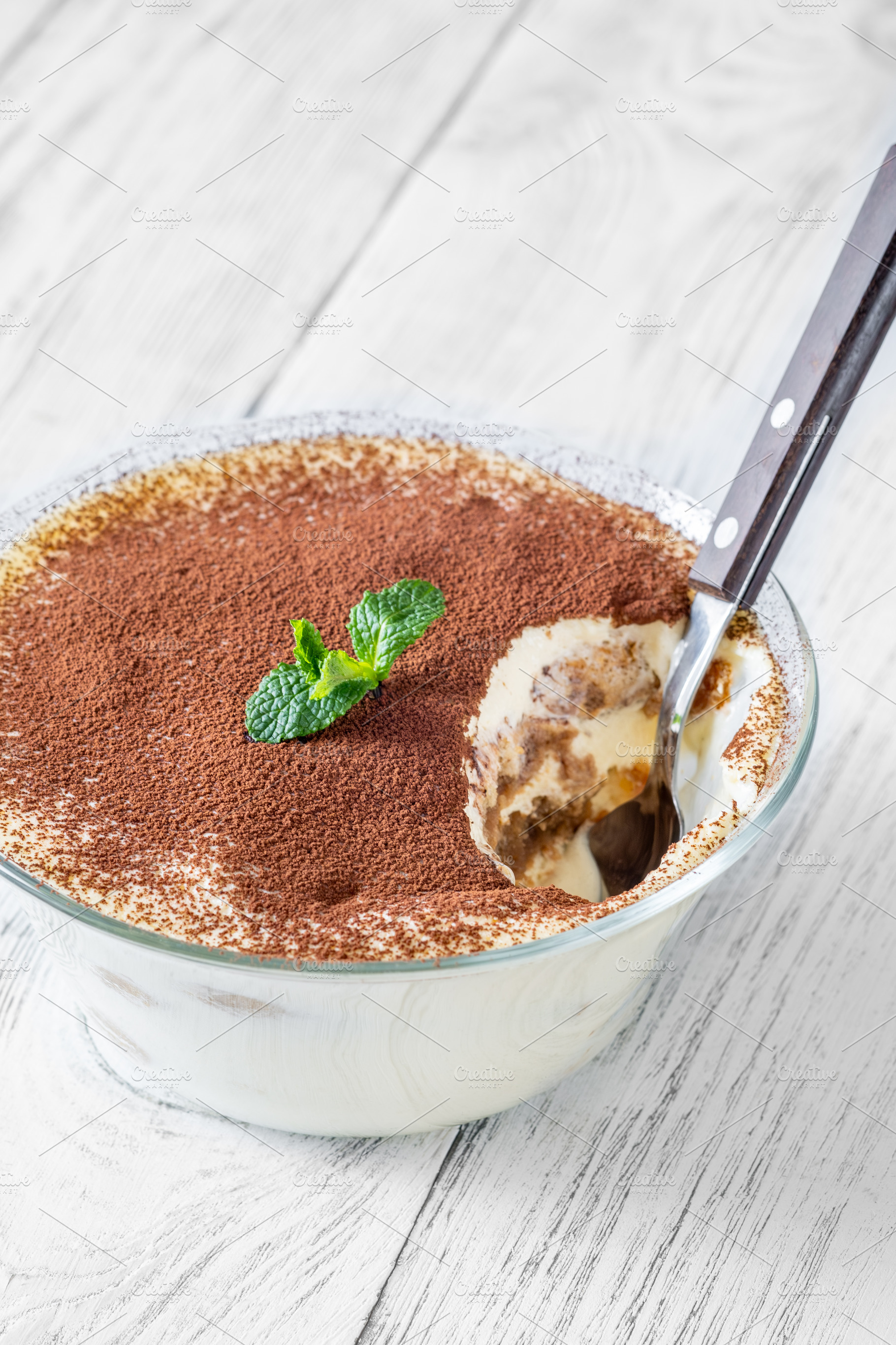 Close up tiramisu dessert, a Food & Drink Photo by Alexander Prokopenko