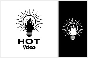 Hot Idea Logo (Bulb & Flame), a Branding & Logo Template by Atlantis X Nurman Arbai