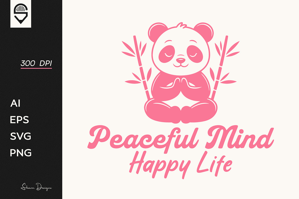Meditating Panda T-Shirt Design, an Animal Illustration by shaondesigns (Photo 1 of 6)