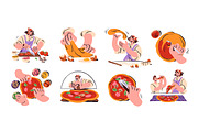 Pizza making, recipe steps set, a Food Illustration by PaperTrident (Thumbnail 1 of 8)
