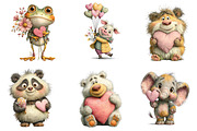 Valentine Whimsical Animals Clipart, an Illustration by Dream Creation (Thumbnail 3 of 7)