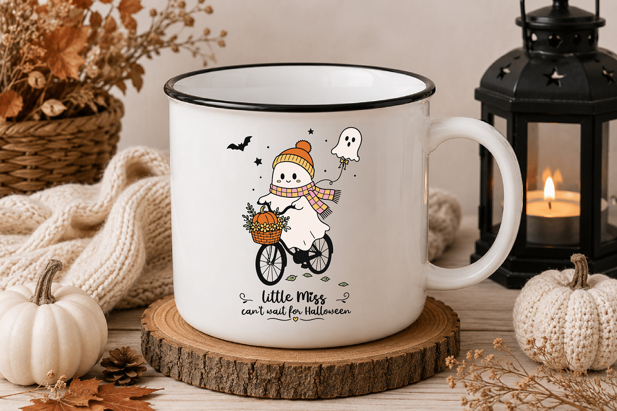 Cute Halloween Ghost on Bicycle PNG, a Seasonal Illustration by Designworld (Photo 4 of 4)