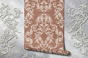 Cream & Mocha Baroque Flowers, a Pattern Graphic by ilustrinna (Thumbnail 3 of 9)