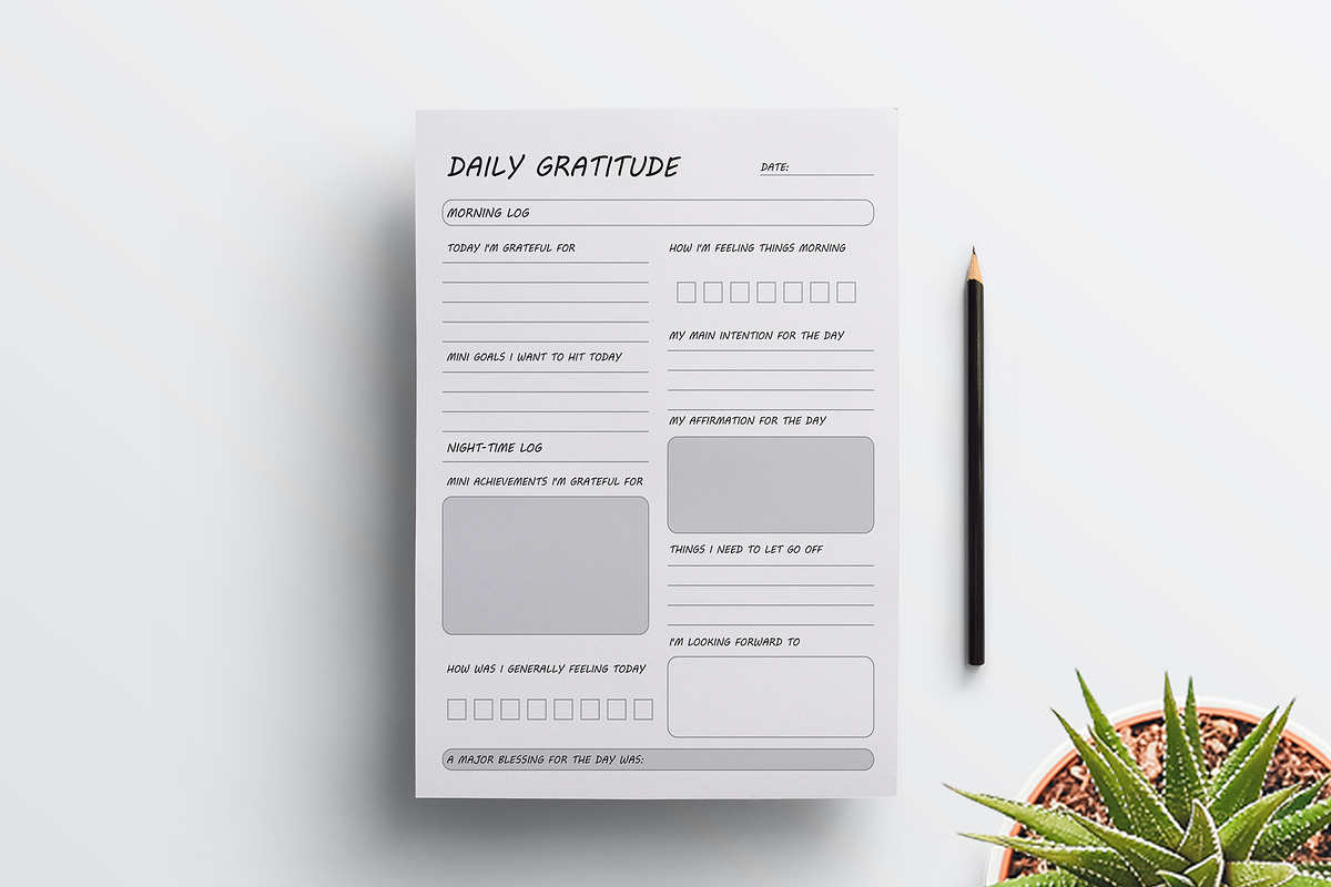 Editable Daily Gratitude Journal KDP, a Stationery Template by Mazharul Islam (Photo 2 of 3)