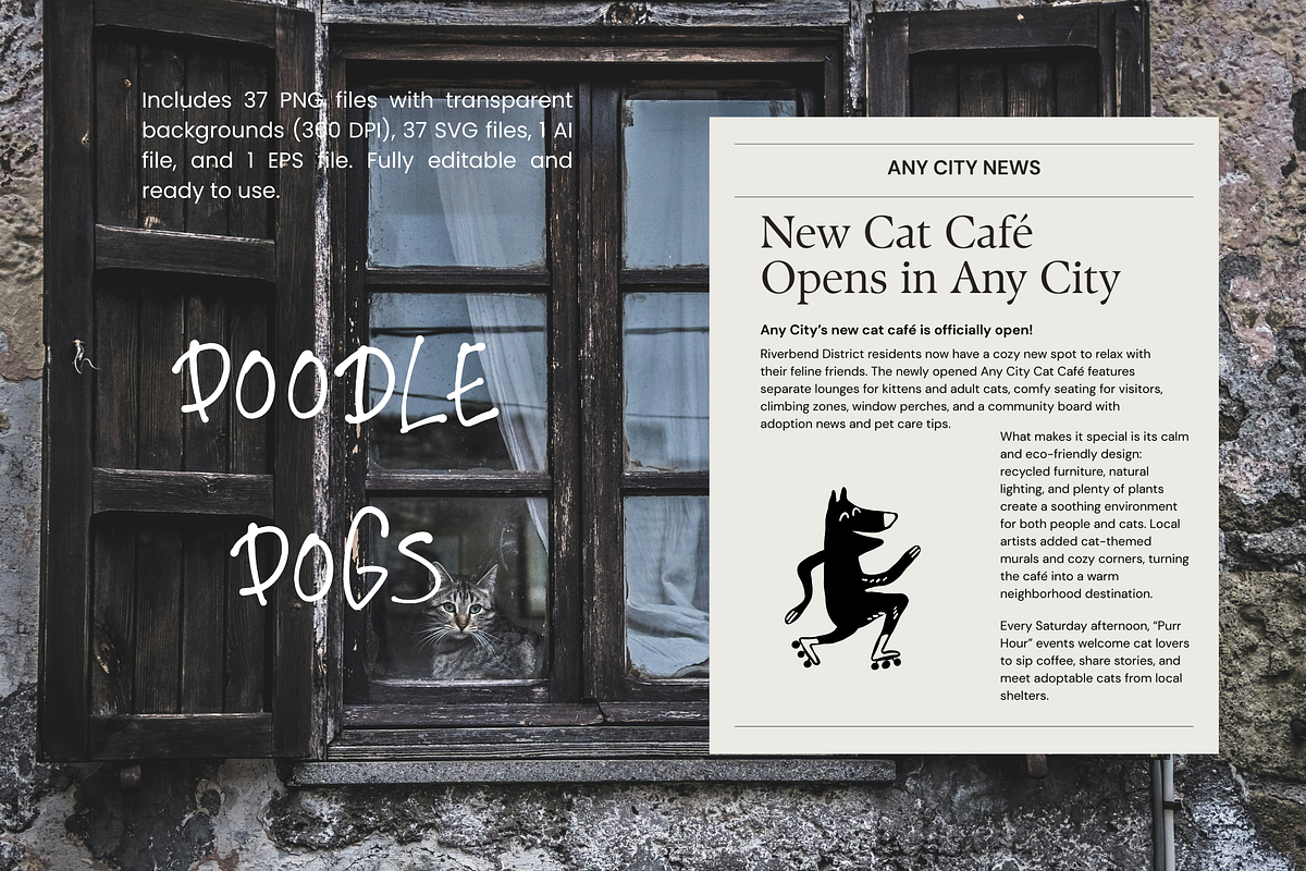 Doodle Dogs: 37 Hand-Drawn Line Art, an Animal Illustration by Veyla (Photo 8 of 12)