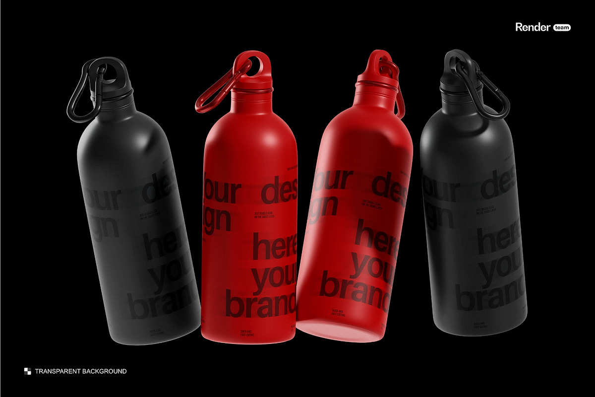 Sport Water Bottle Mockup Set, a Packaging Mockup by Renderteam (Photo 3 of 12)