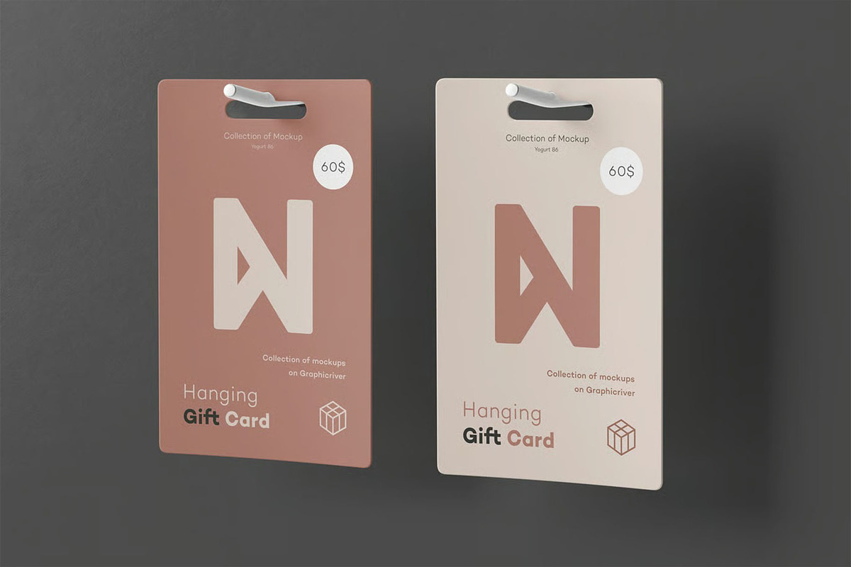 Hanging Gift Card Mock-up, an Advertising Mockup by zippypixelstudio (Photo 6 of 13)