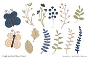 Navy Flowers Clipart & Vectors, an Illustration by Amanda Ilkov (Thumbnail 4 of 4)