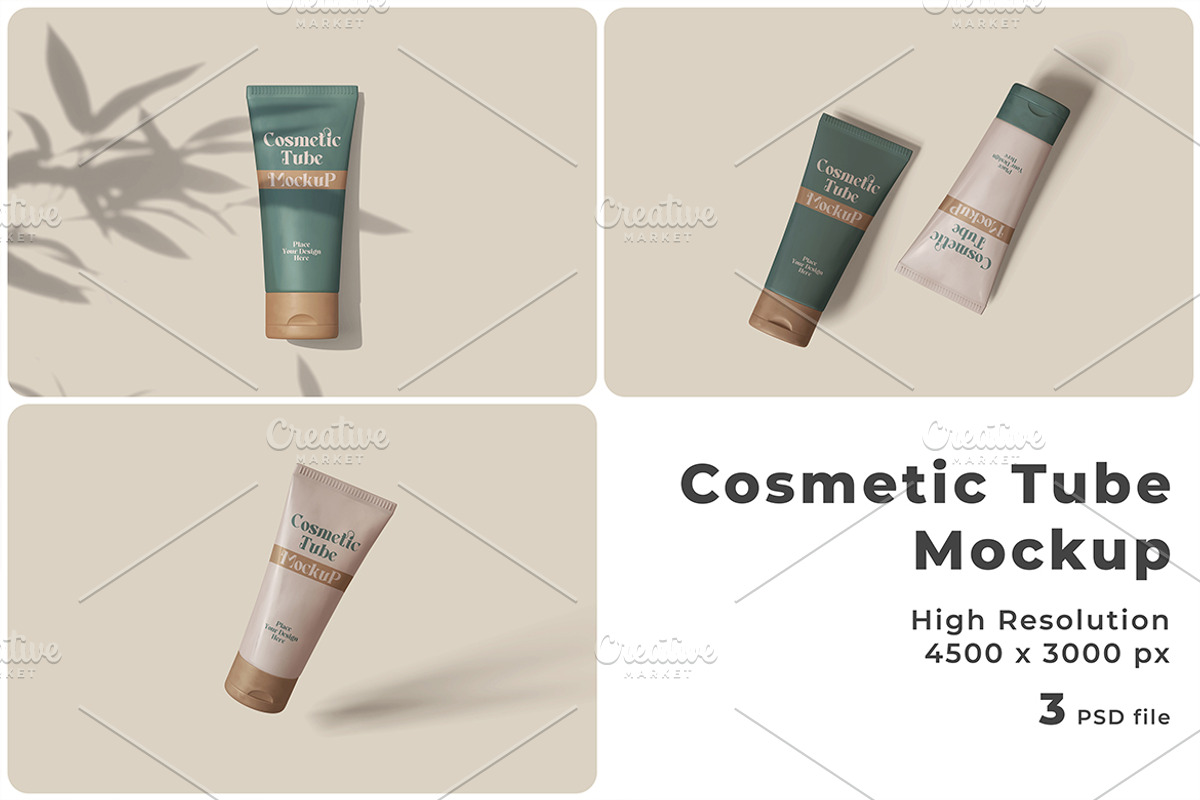 Cosmetic Tube Mockup, a Packaging Mockup by Pixie Creative (Photo 1 of 4)