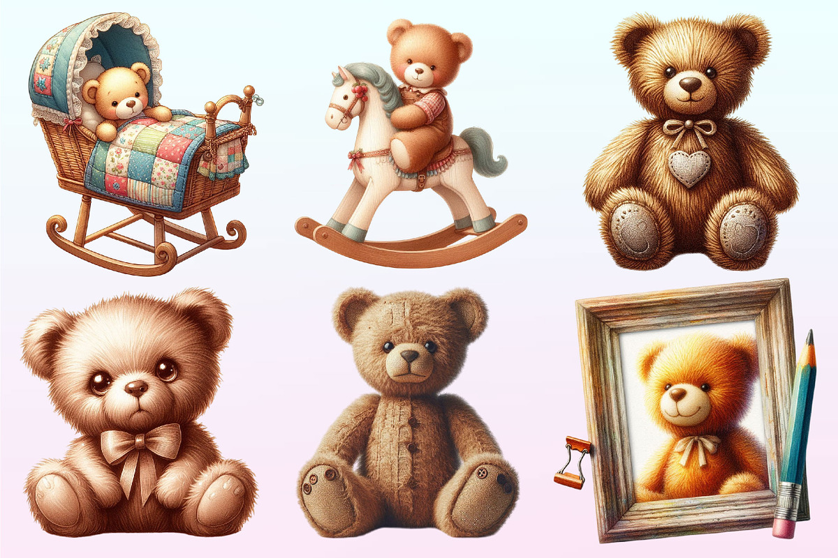 Watercolor Teddy Bear Clipart., a Graphic by CitraGraphics (Photo 3 of 4)