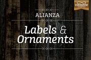 Alianza Labels & Ornaments, a Symbol Font by Corradine Fonts (Thumbnail 1 of 8)