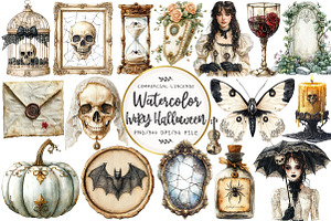 Ivory Gothic Halloween Clipart, an Illustration by OK Design