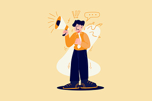 Businessman demonstrates, a Person Illustration by Ahmad_Studio