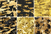Gold Camouflage Seamless Patterns, a Pattern Graphic by PrintablesByFranklyn (Thumbnail 2 of 4)