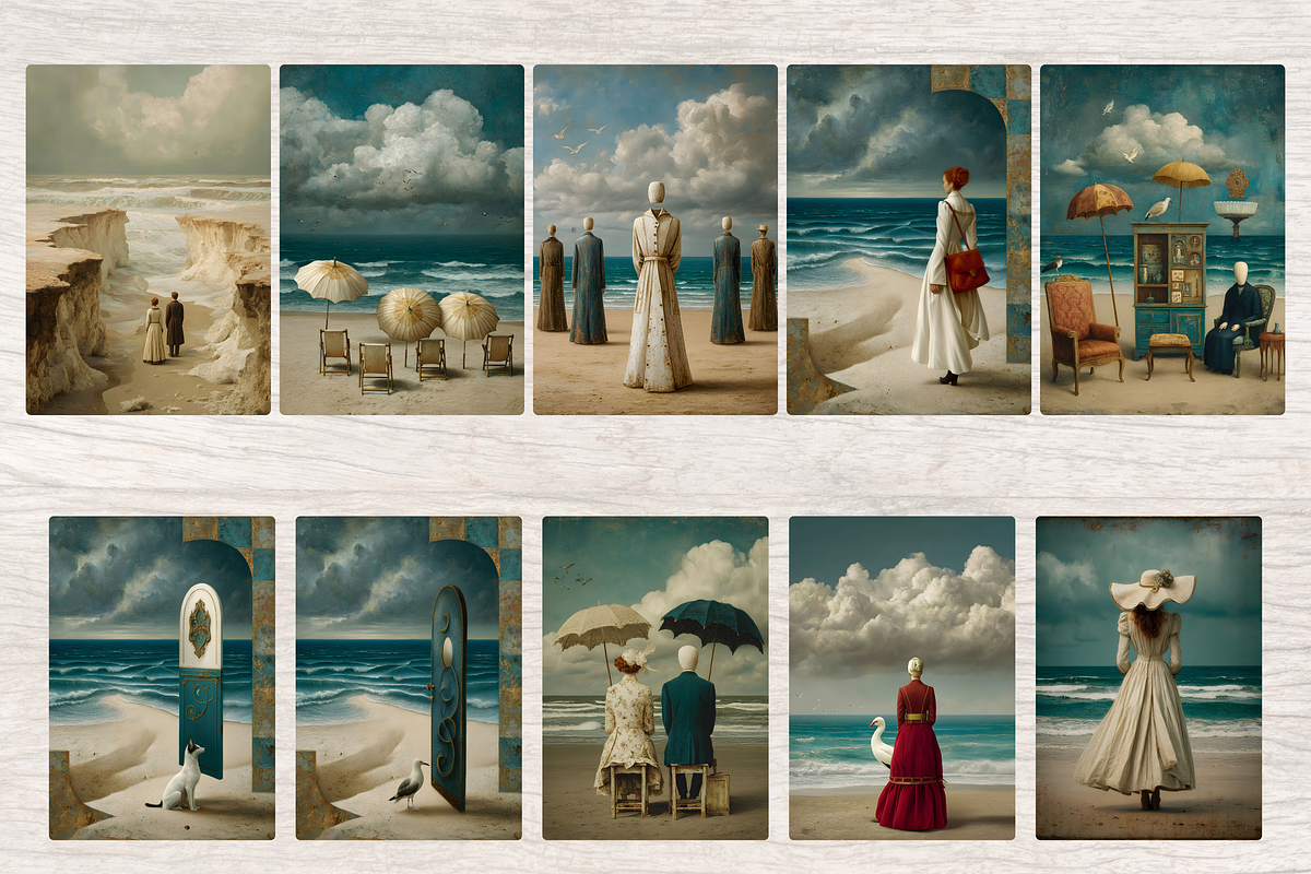 WAVES AND WHISPERS BEACH JUNK JOURNA, a Decorative Illustration by Daring Digies (Photo 5 of 9)
